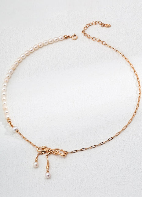 S925 Silver Pearl Necklace D0598