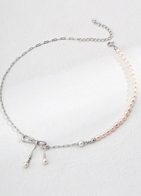 S925 Silver Pearl Necklace D0598