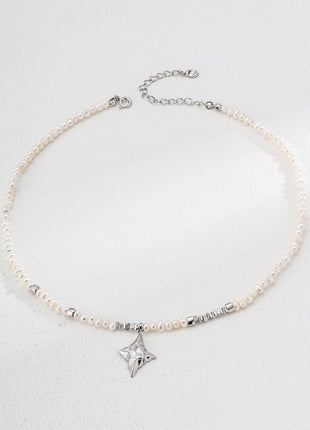 S925 Silver Pearl Zircon Pendant D0593