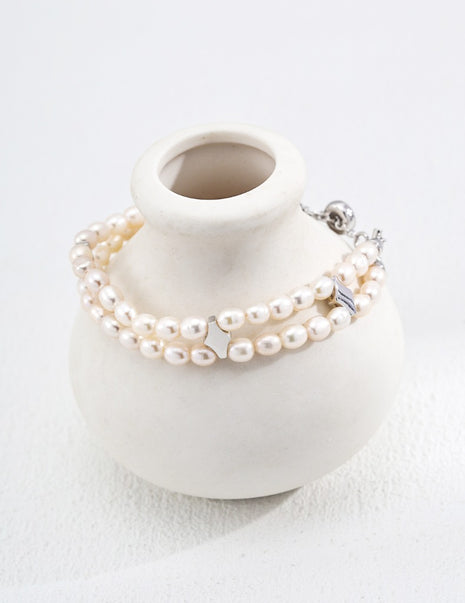 S925 Silver Pearl Bracelet SL0165