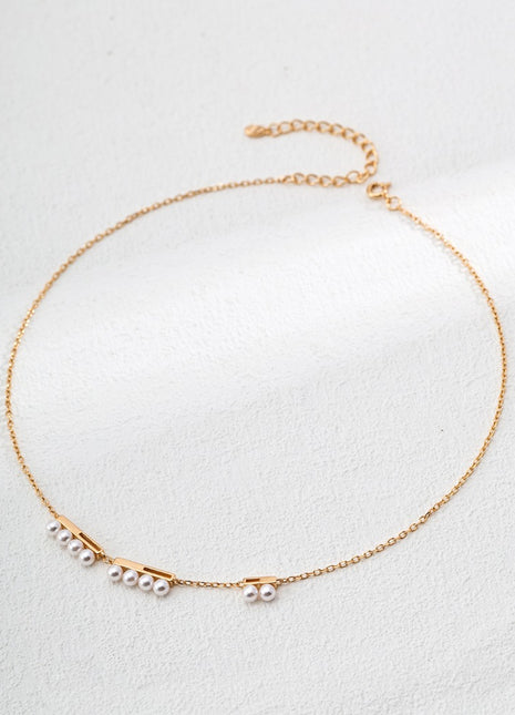 S925 Silver Imitation Pearl Necklace D0603