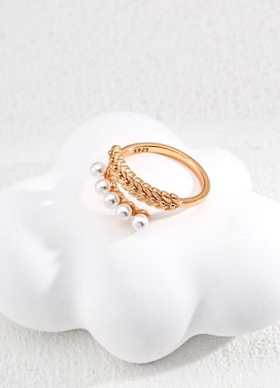 S925 Silver Imitation Pearl Ring J0278