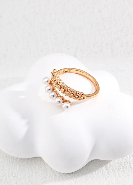 S925 Silver Imitation Pearl Ring J0278