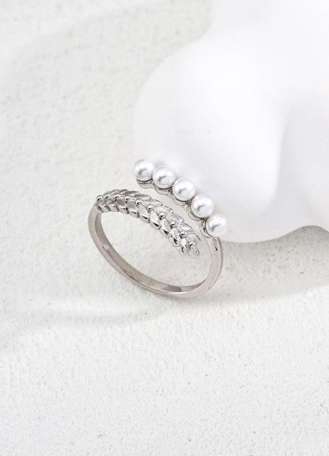 S925 Silver Imitation Pearl Ring J0278