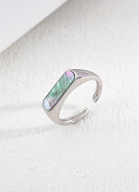 S925 Silver Black Pearl Ring J0274