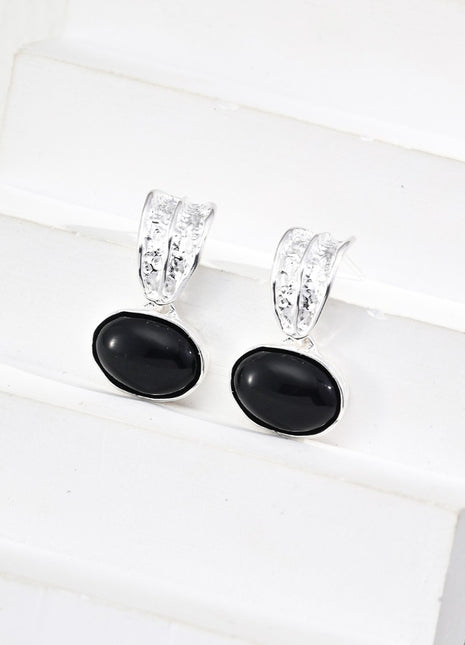 S925 Silver Onyx Tiger Eye Earrings E01268