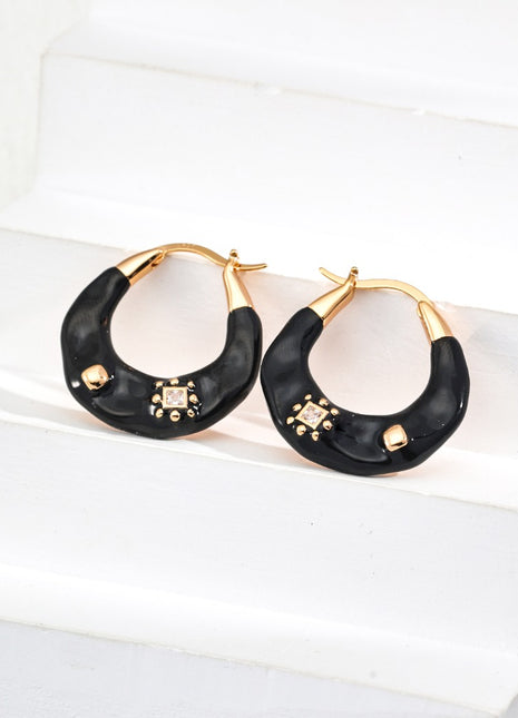 S925 Silver Earrings with Glaze and Zircon E01261-2