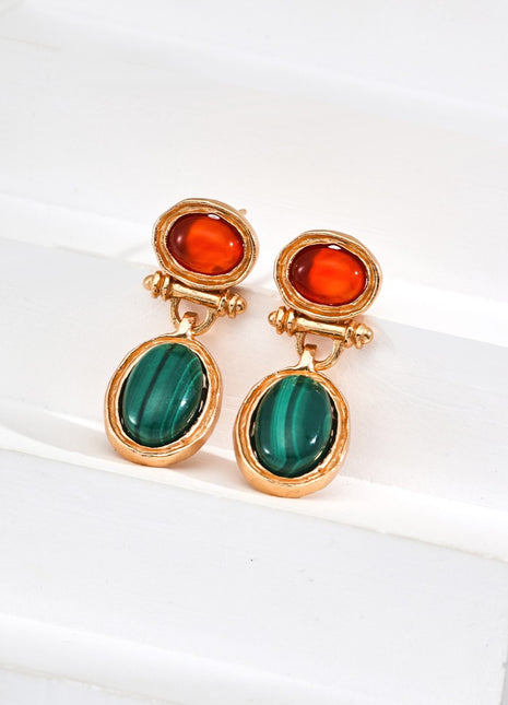 S925 Silver Peacock Red Earrings E01265-2