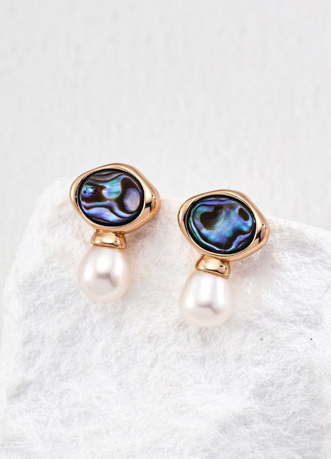 S925 Silver Pearl Scallop Earrings E01273