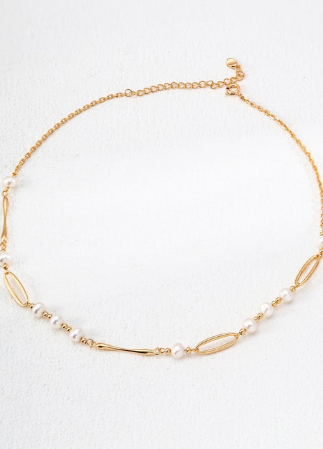 S925 Silver Pearl Necklace D0599