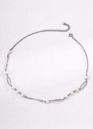 S925 Silver Pearl Necklace D0599