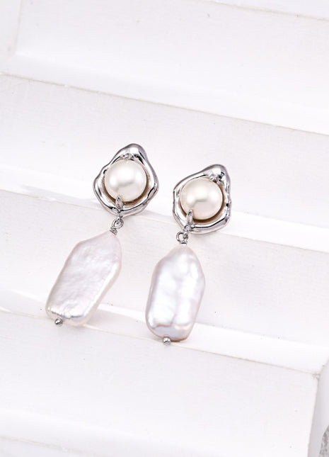 S925 Silver Natural Pearl Earrings E01284