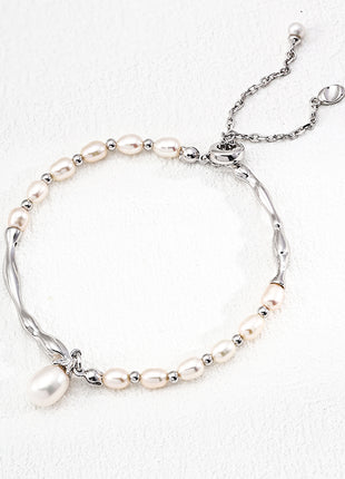 S925 Silver Pearl Bracelet SL0176