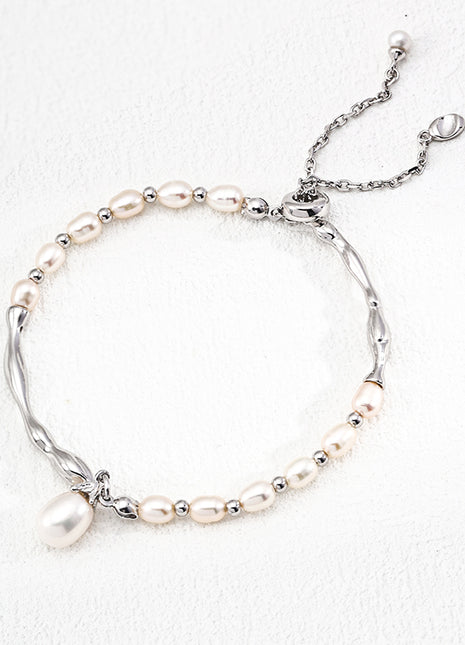 S925 Silver Pearl Bracelet SL0176