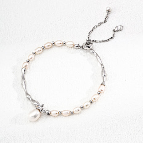 S925 Silver Pearl Bracelet SL0176