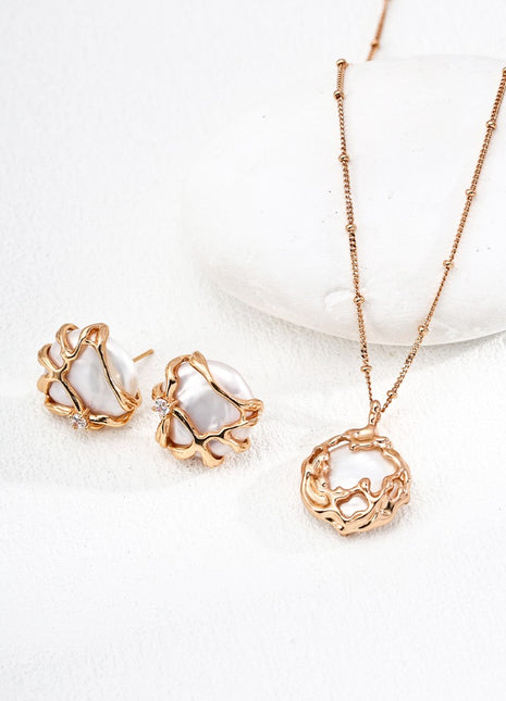 S925 Silver Pearl Earrings E01295-2