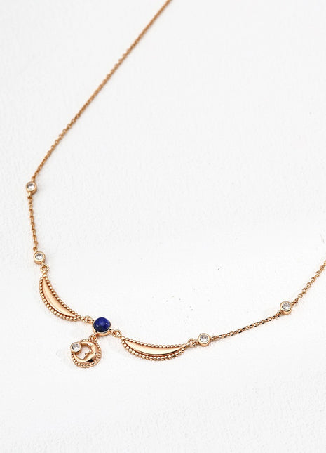 S925 Silver Lapis Zircon Necklace D0609-2