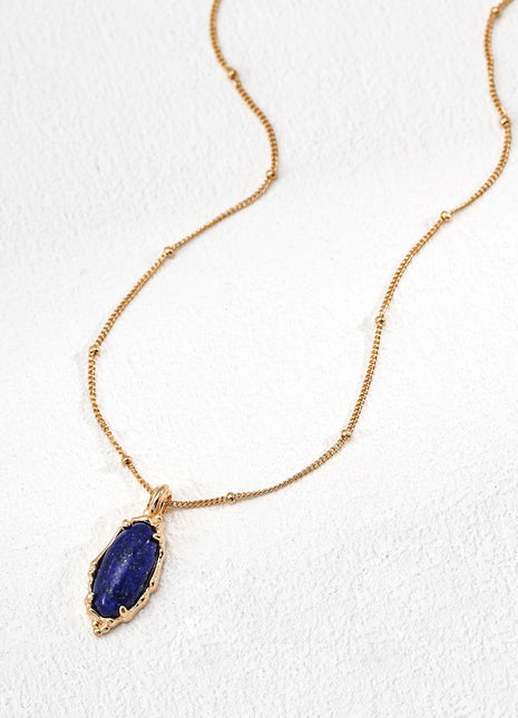 S925 Silver Lapis Lazuli Necklace D0562 - 2