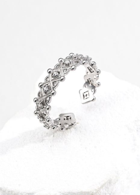 S925 silver zircon ring J0297
