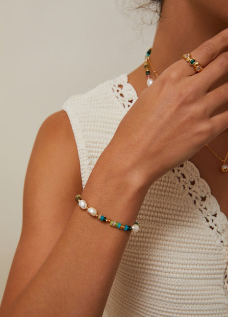 S925 Silver Rainbow Pearl Bracelet SL0102