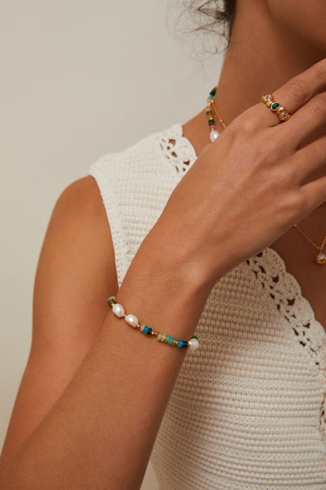S925 Silver Rainbow Pearl Bracelet SL0102