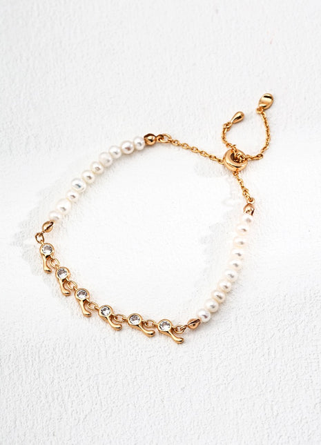 S925 Silver Pearl Zircon Bracelet SL0183-2