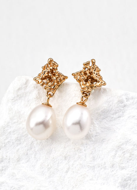 S925 Silver Vintage Pearl Earrings E01316-2