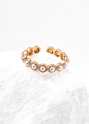 S925 Silver Imitation Pearl Ring J0304