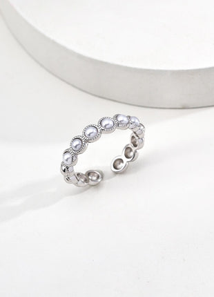 S925 Silver Imitation Pearl Ring J0304