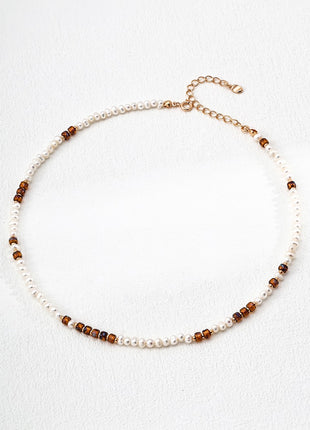 S925 Silver Pearl Necklace D0643-2