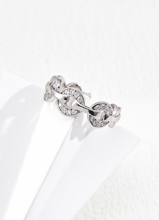 S925 silver zircon ring J0305