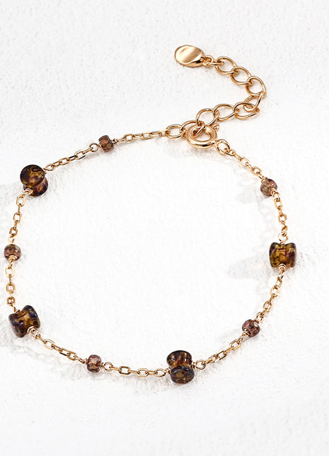 S925 Silver Bracelet with Glass Beads SL0210-2