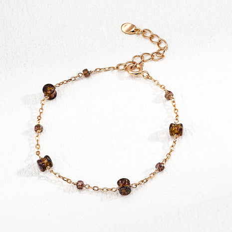 S925 Silver Bracelet with Glass Beads SL0210-2