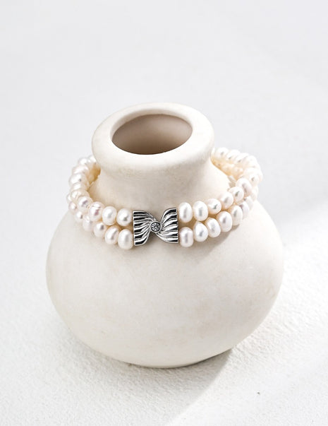 S925 Silver Pearl Zircon Bracelet SL0211