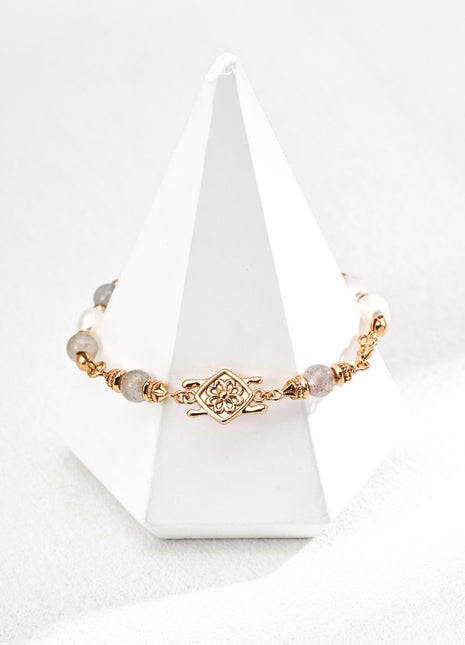 S925 Silver Pearl Moonstone Bracelet SL0214-2