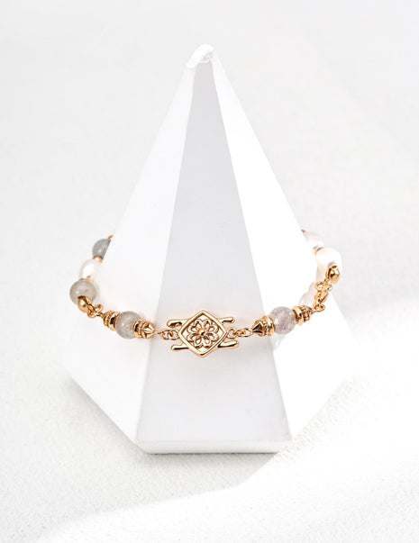 S925 Silver Pearl Moonstone Bracelet SL0214-2