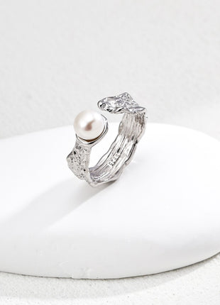 S925 Silver Natural Pearl Ring J0322