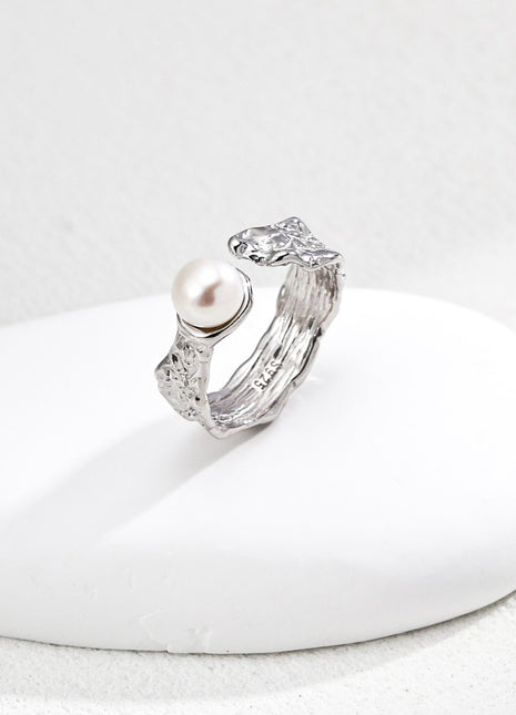 S925 Silver Natural Pearl Ring J0322